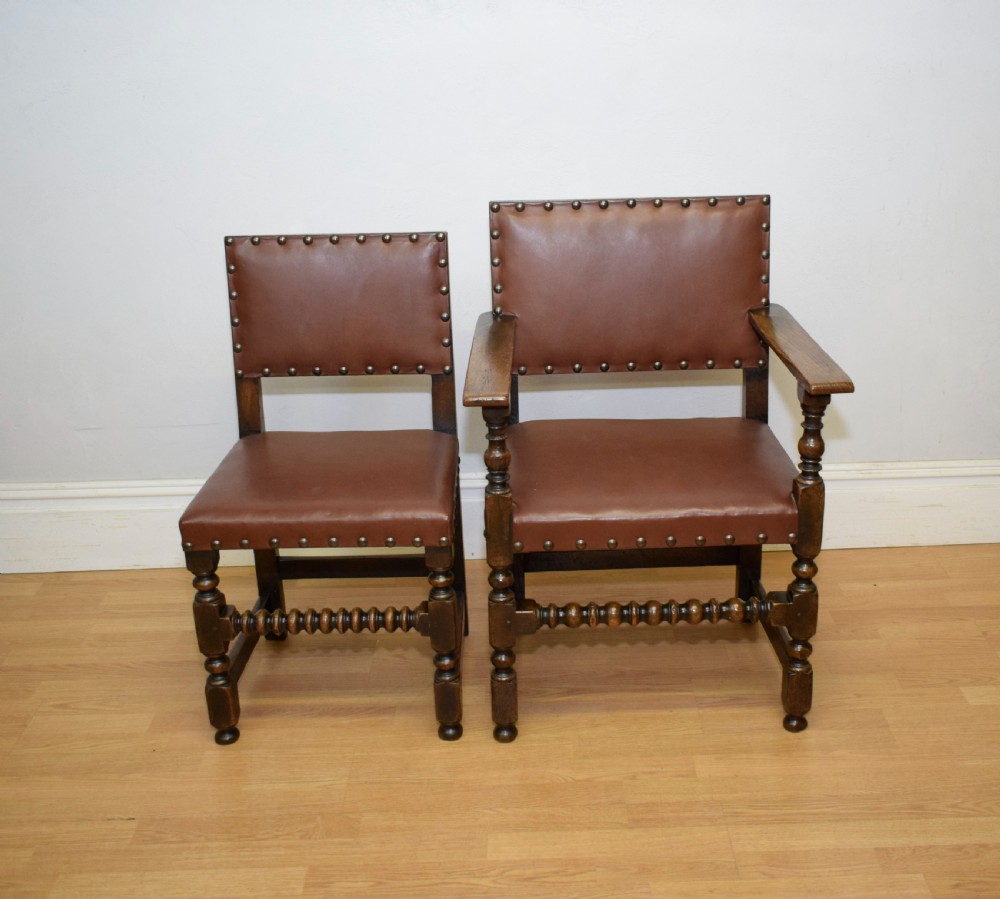 Set of 6 Victorian Oak Dining Chairs View XVI