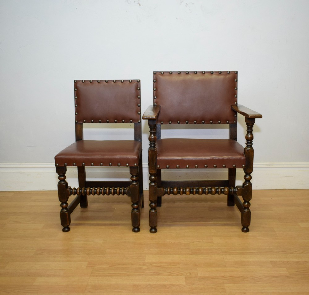 Set of 6 Victorian Oak Dining Chairs View XVII