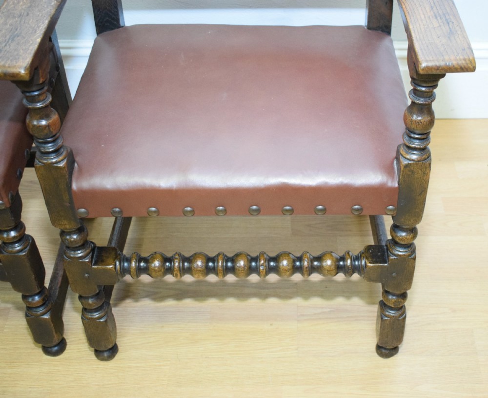Set of 6 Victorian Oak Dining Chairs View XX