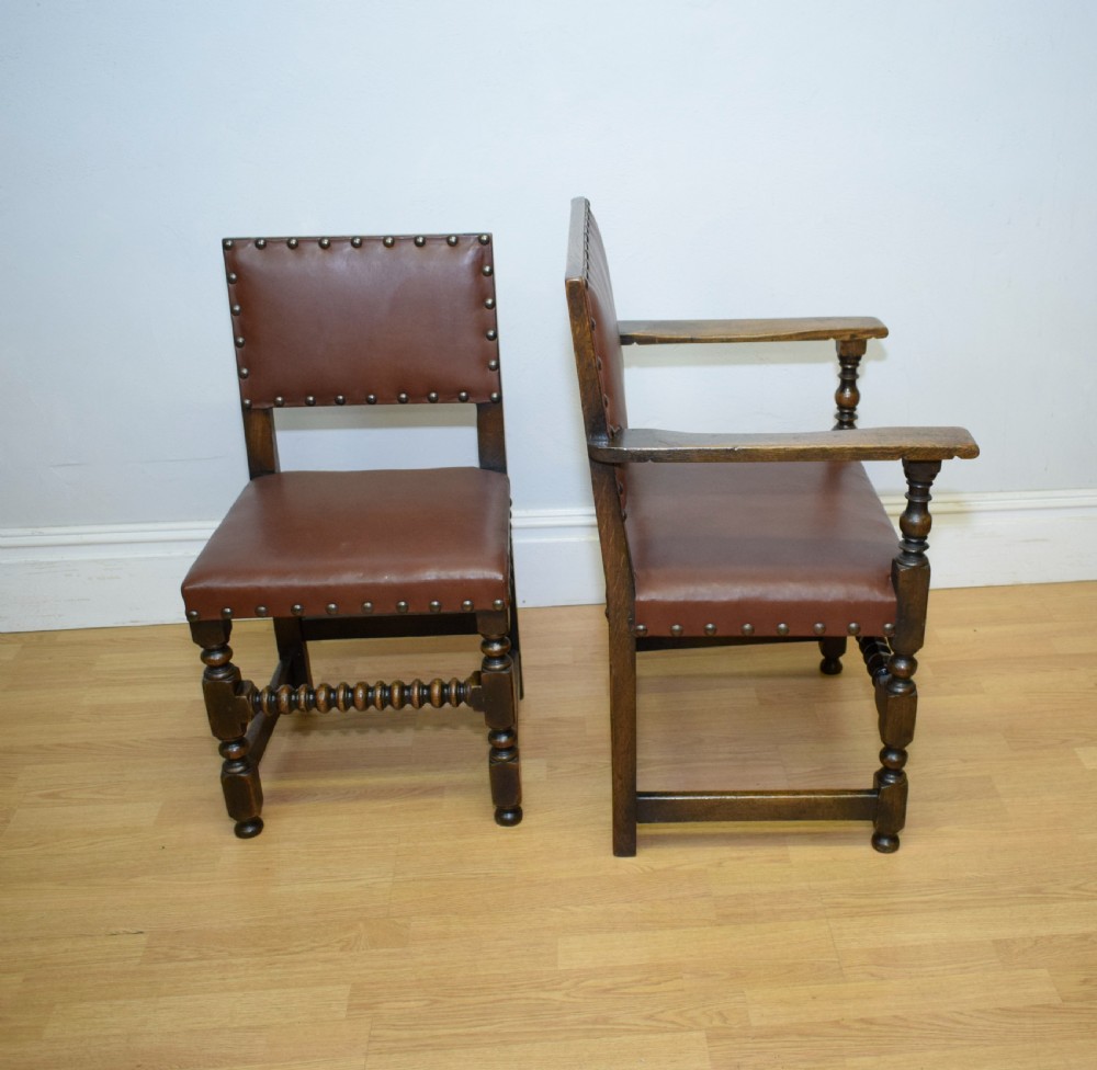 Set of 6 Victorian Oak Dining Chairs View XXII