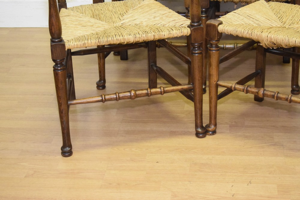 6 Oak Ladder Back Dining Chairs View V