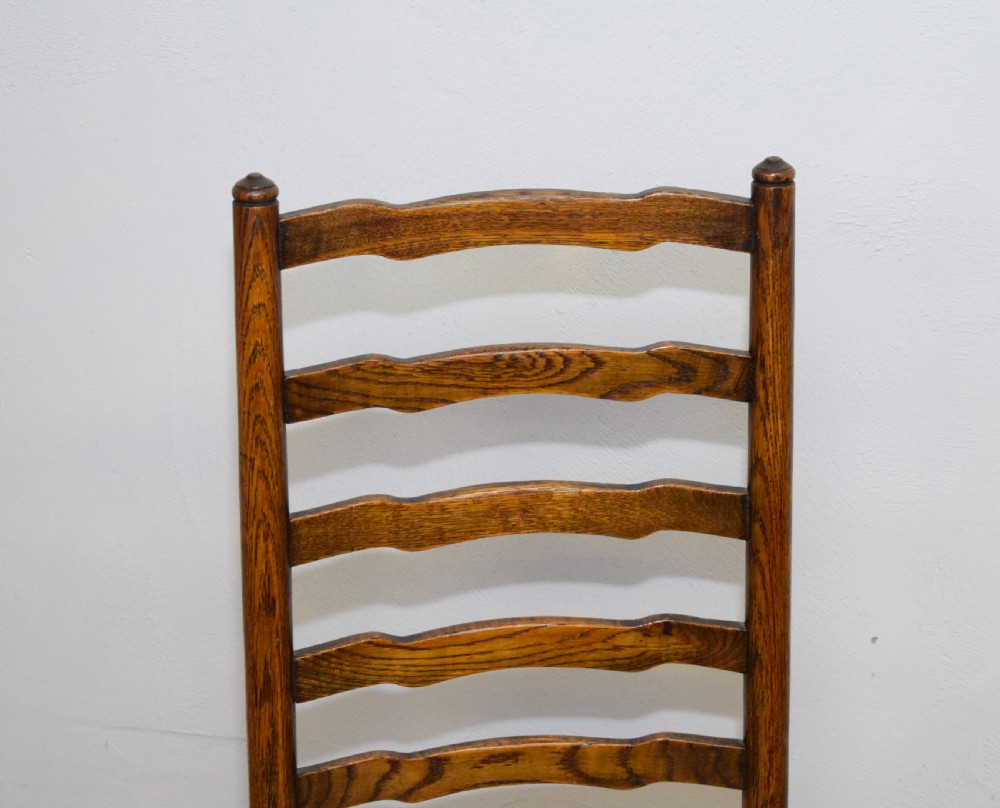 6 Oak Ladder Back Dining Chairs View XVI