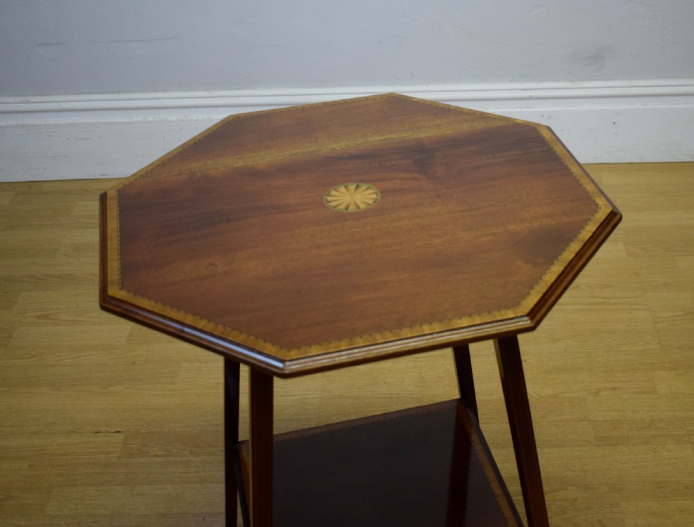 Edwardian Mahogany and Inlaid Occasional Table View VII