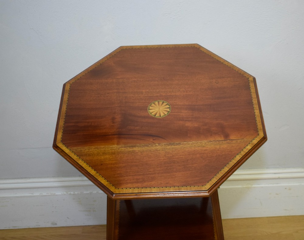 Edwardian Mahogany and Inlaid Occasional Table View VIII