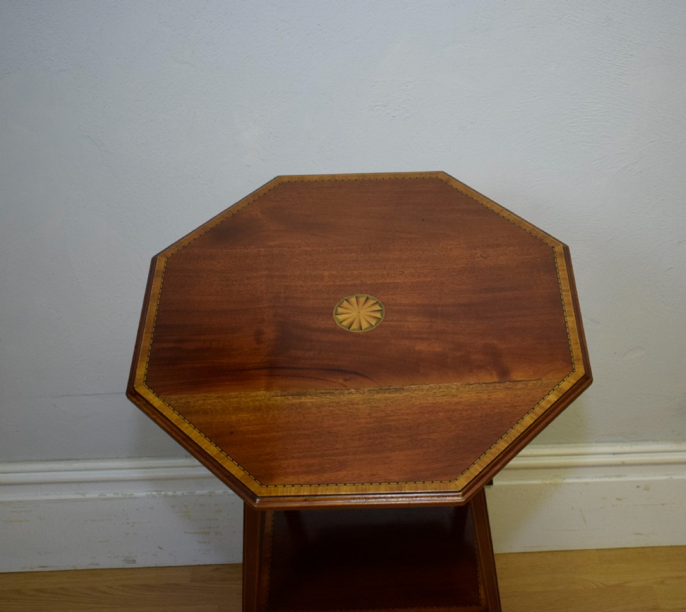 Edwardian Mahogany and Inlaid Occasional Table View IX