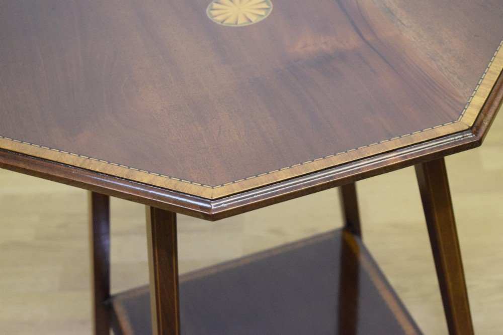 Edwardian Mahogany and Inlaid Occasional Table View X