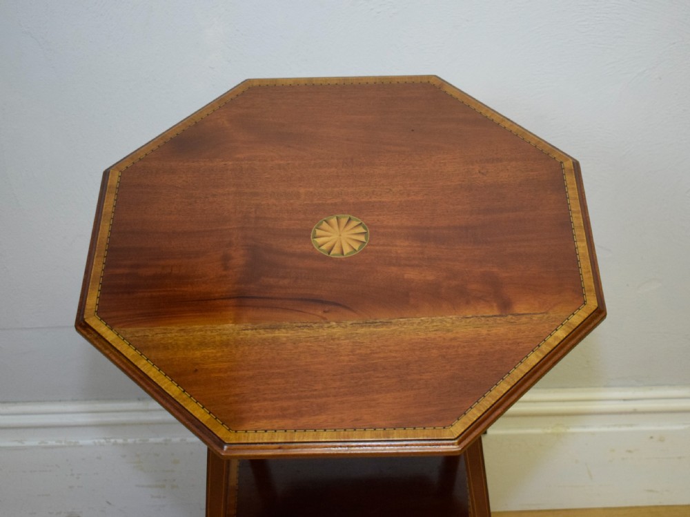 Edwardian Mahogany and Inlaid Occasional Table View XI