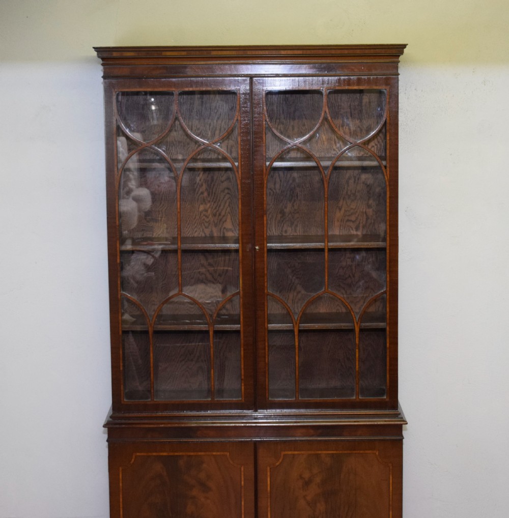 Edwardian Mahogany & Inlaid Bookcase View VIII