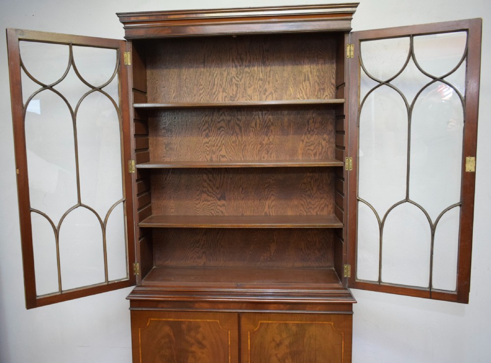 Edwardian Mahogany & Inlaid Bookcase View XI