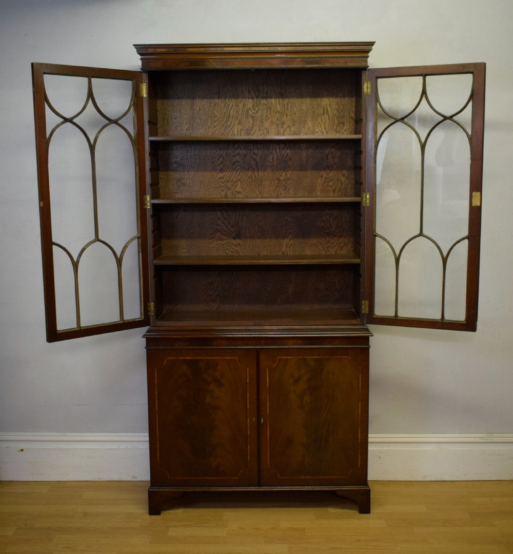 Edwardian Mahogany & Inlaid Bookcase View XII