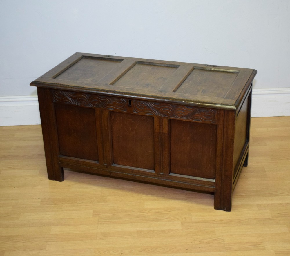 William & Mary Period Oak Coffer View II
