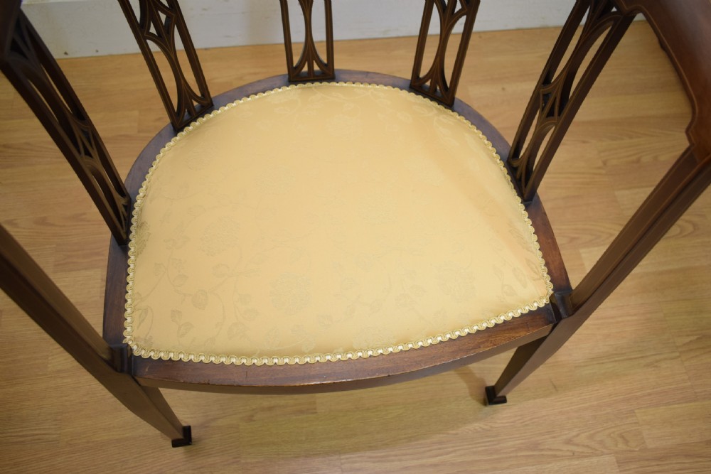 Pair of Edwardian Inlaid Tub Chairs View III