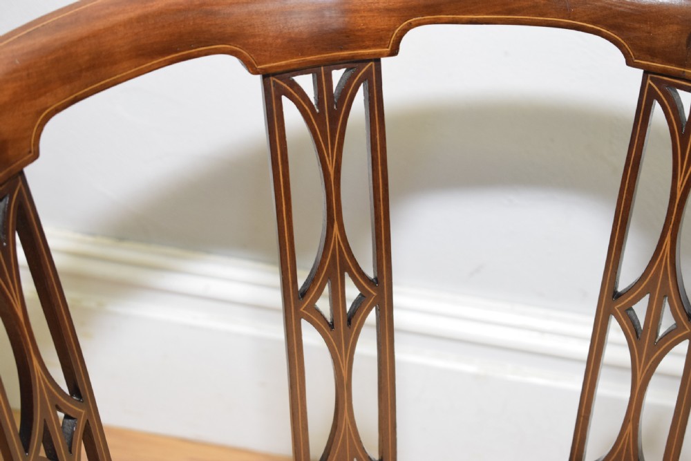 Pair of Edwardian Inlaid Tub Chairs View IV