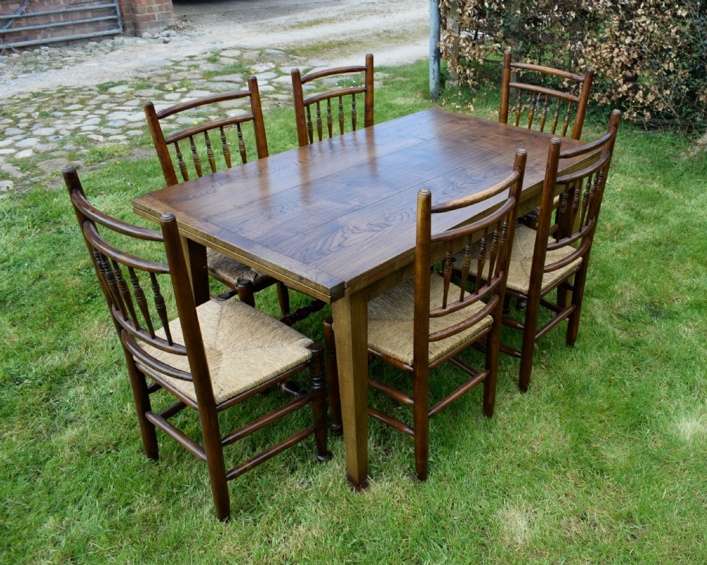 Farmhouse / Kitchen Dining Table & 6 Chairs View V