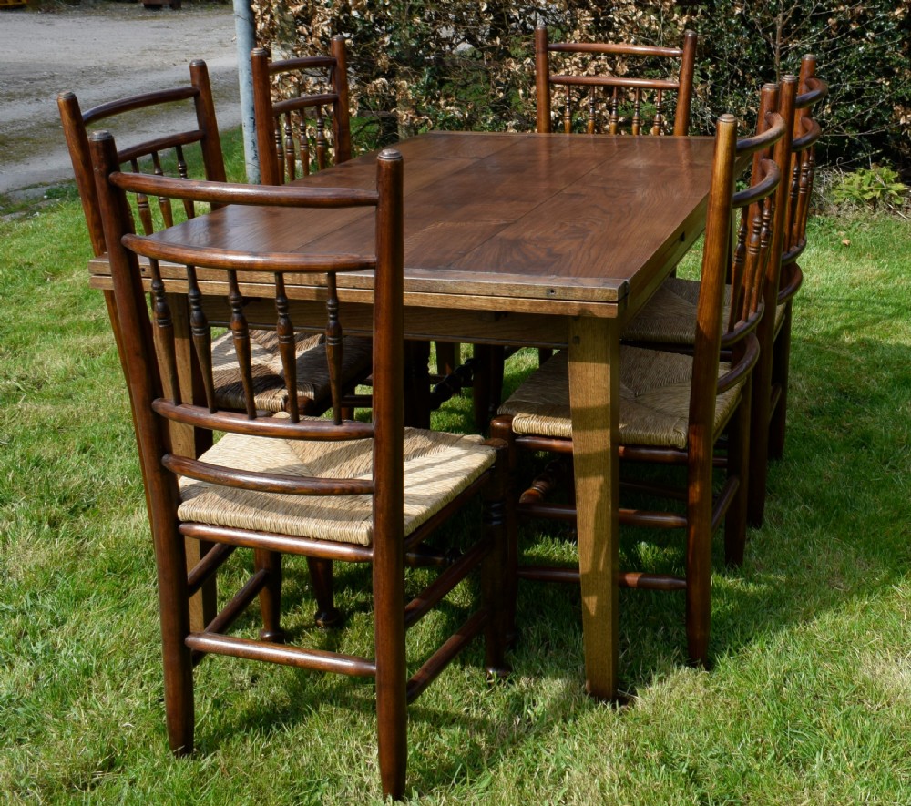 Farmhouse / Kitchen Dining Table & 6 Chairs View X