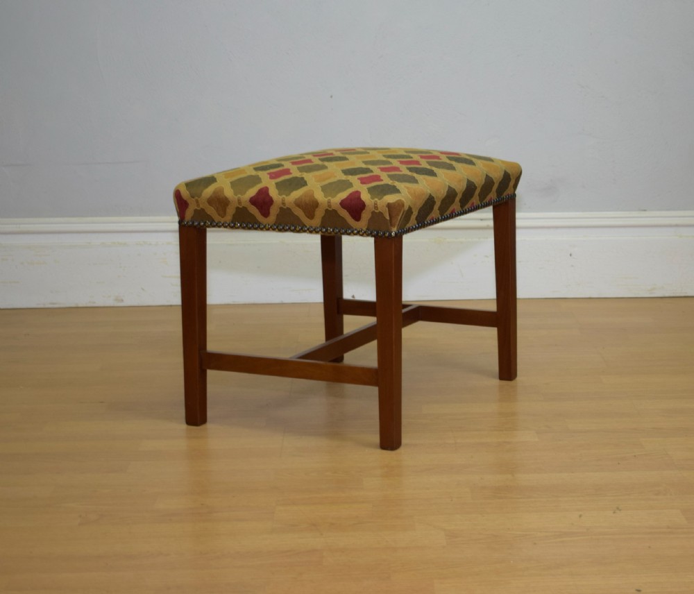 Upholstered Mahogany Stool