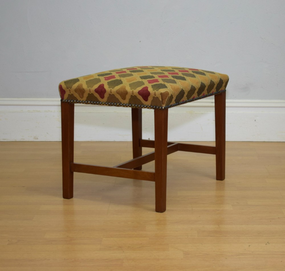 Upholstered Mahogany Stool View II
