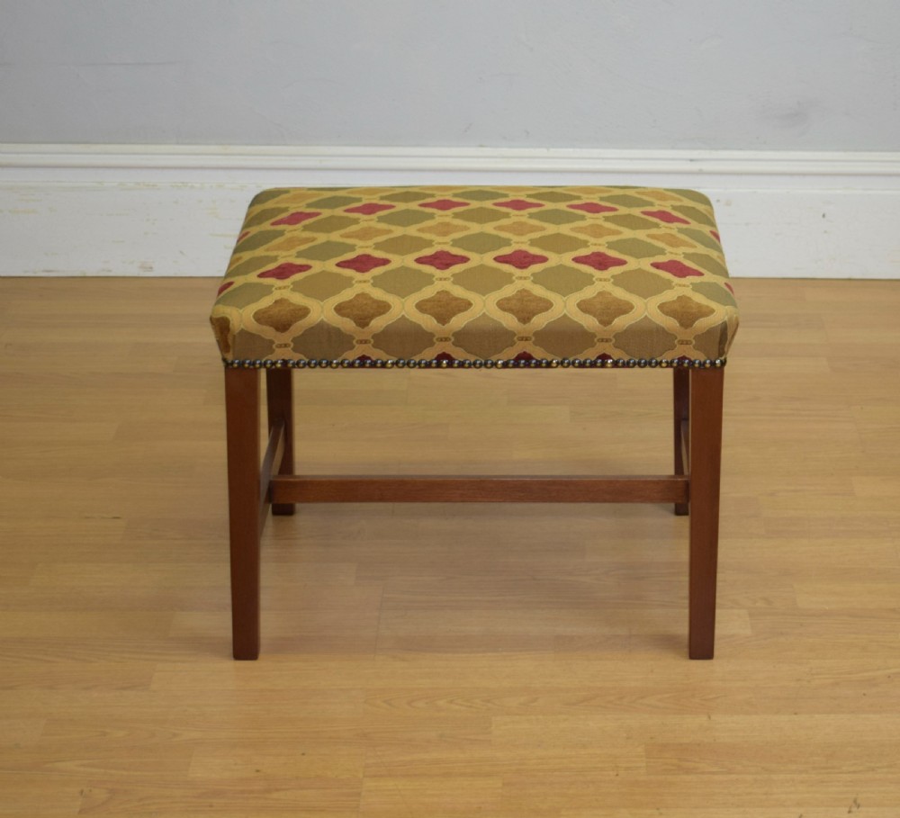 Upholstered Mahogany Stool View III