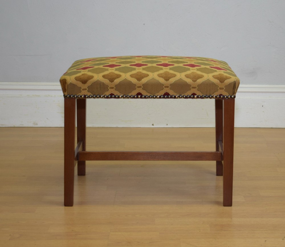 Upholstered Mahogany Stool View IV