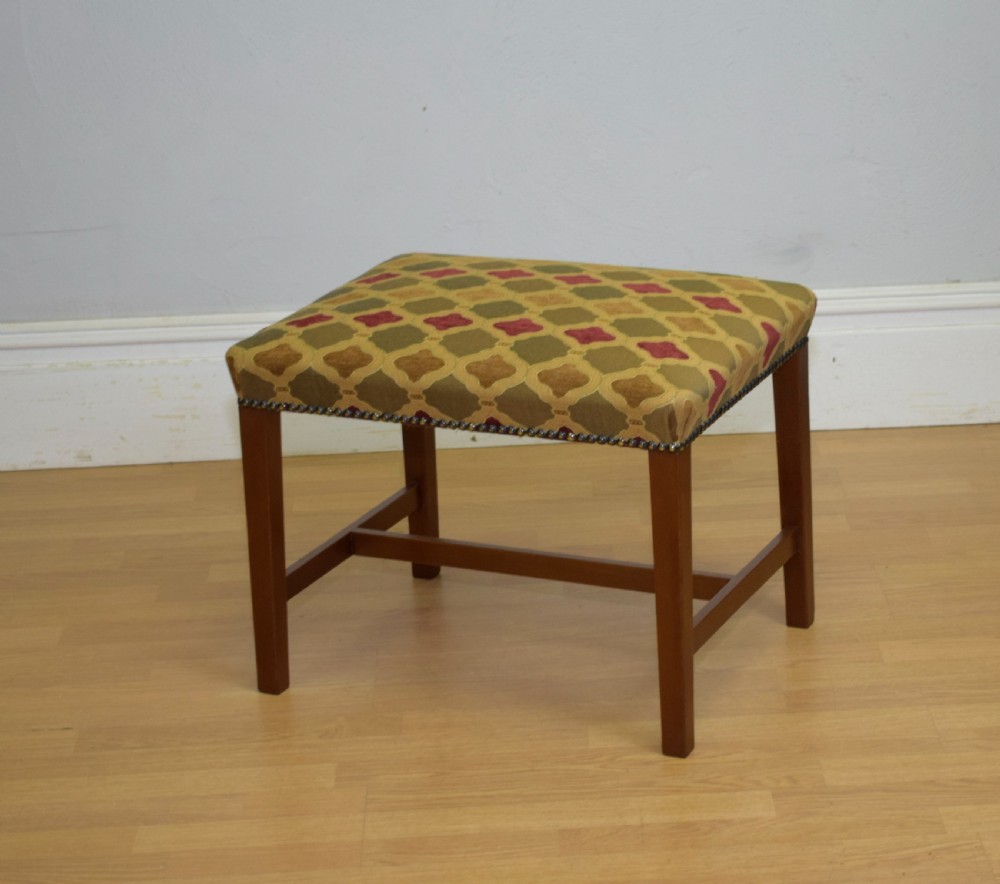Upholstered Mahogany Stool View VI