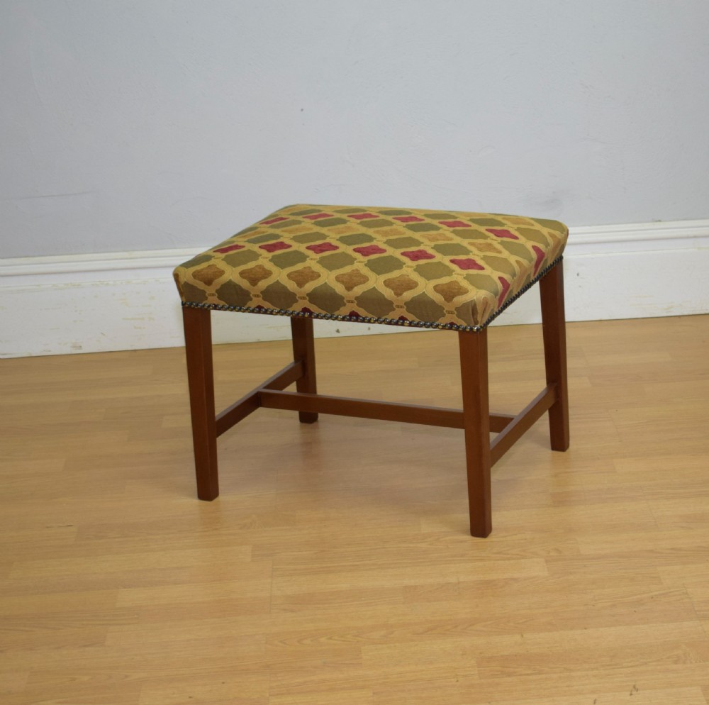 Upholstered Mahogany Stool View VII