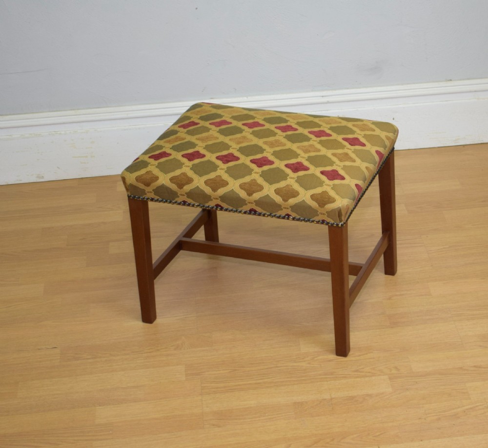 Upholstered Mahogany Stool View VIII