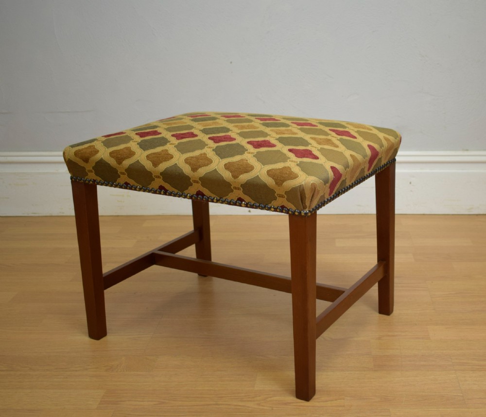 Upholstered Mahogany Stool View XI