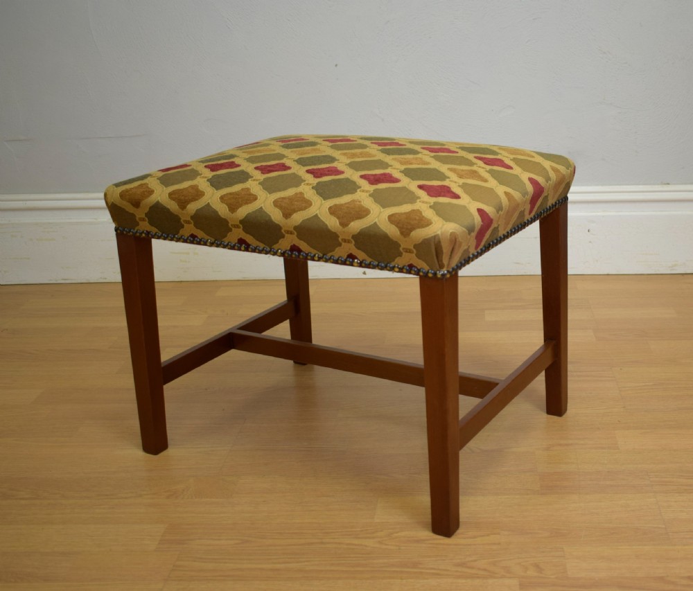 Upholstered Mahogany Stool View XII