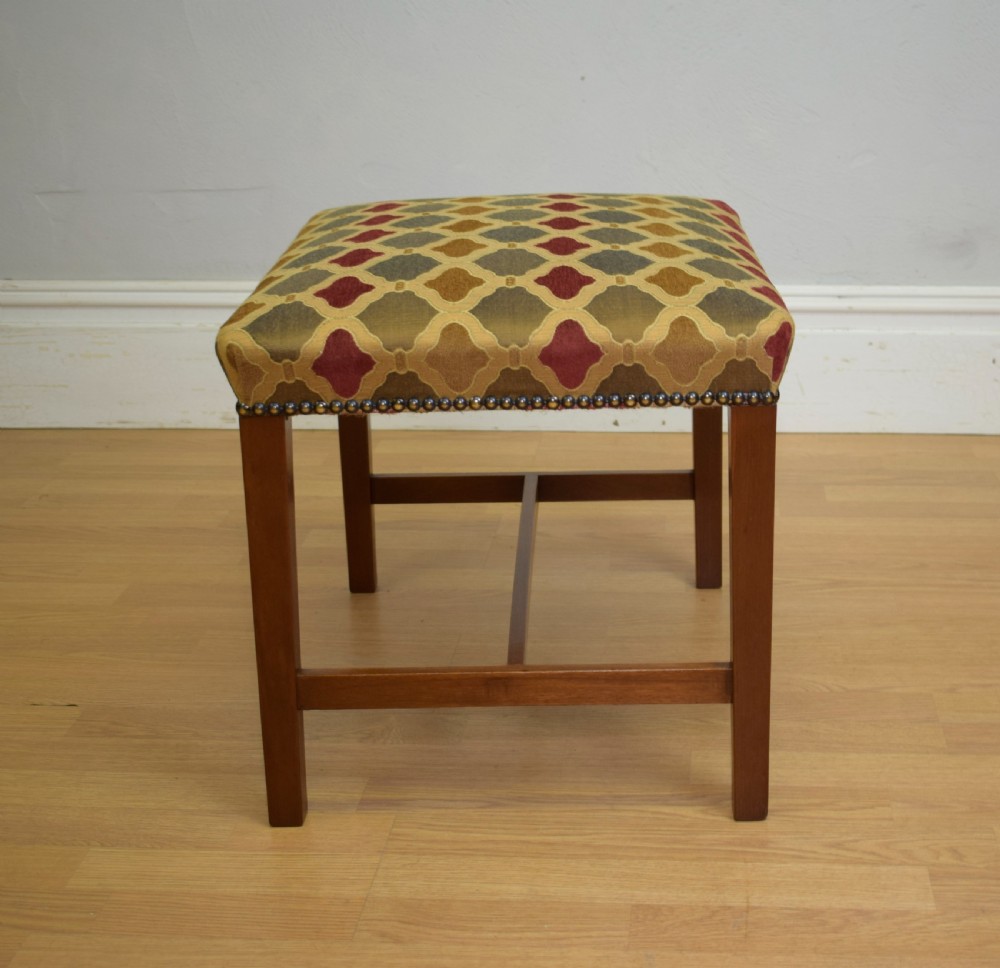 Upholstered Mahogany Stool View XIV