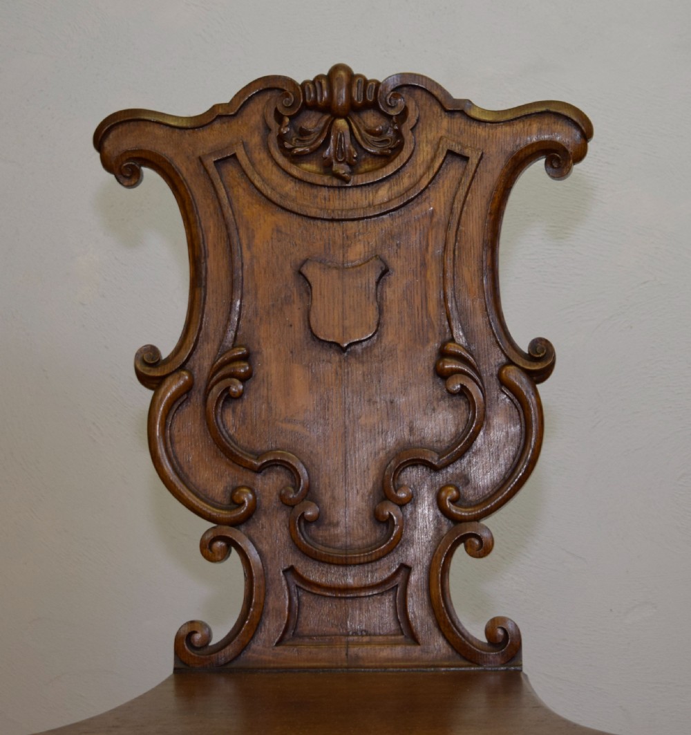 Antique Quality Oak Hall Chair View III