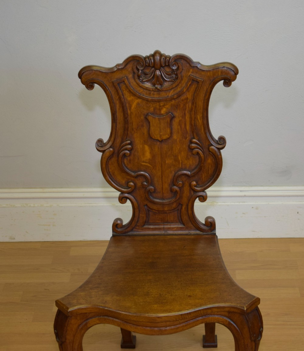 Antique Quality Oak Hall Chair View VIII