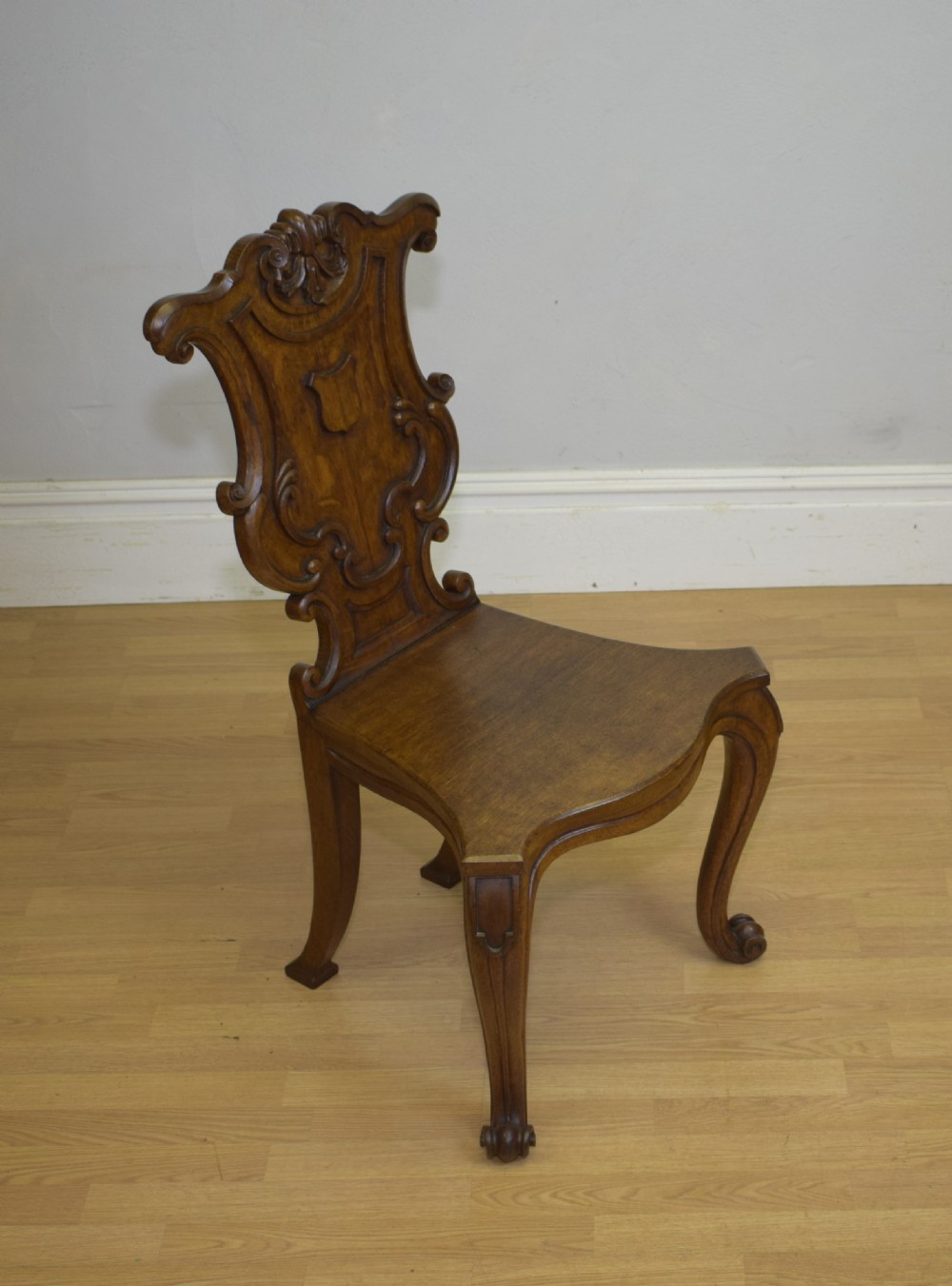 Antique Quality Oak Hall Chair View XI
