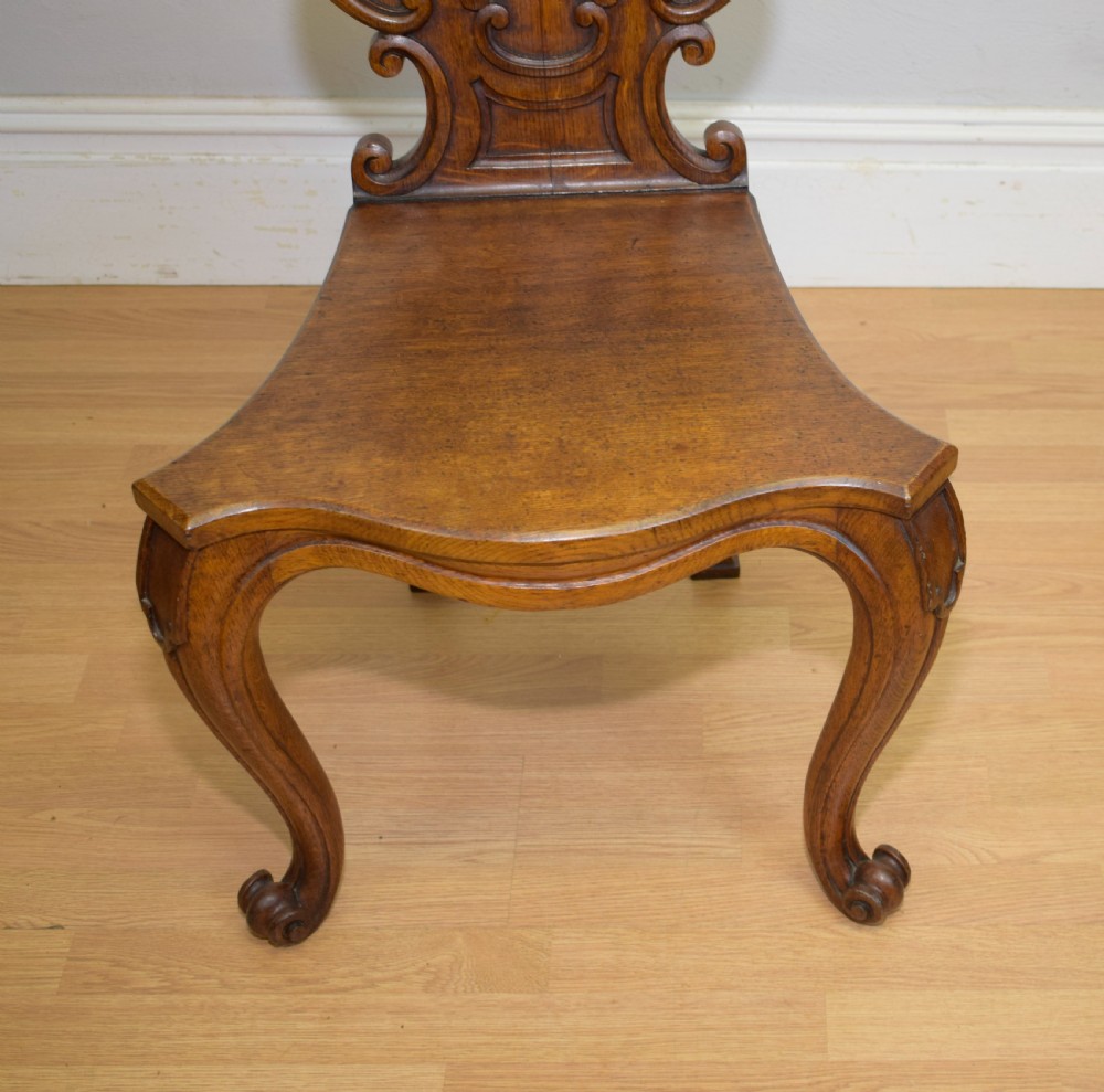 Antique Quality Oak Hall Chair View XV