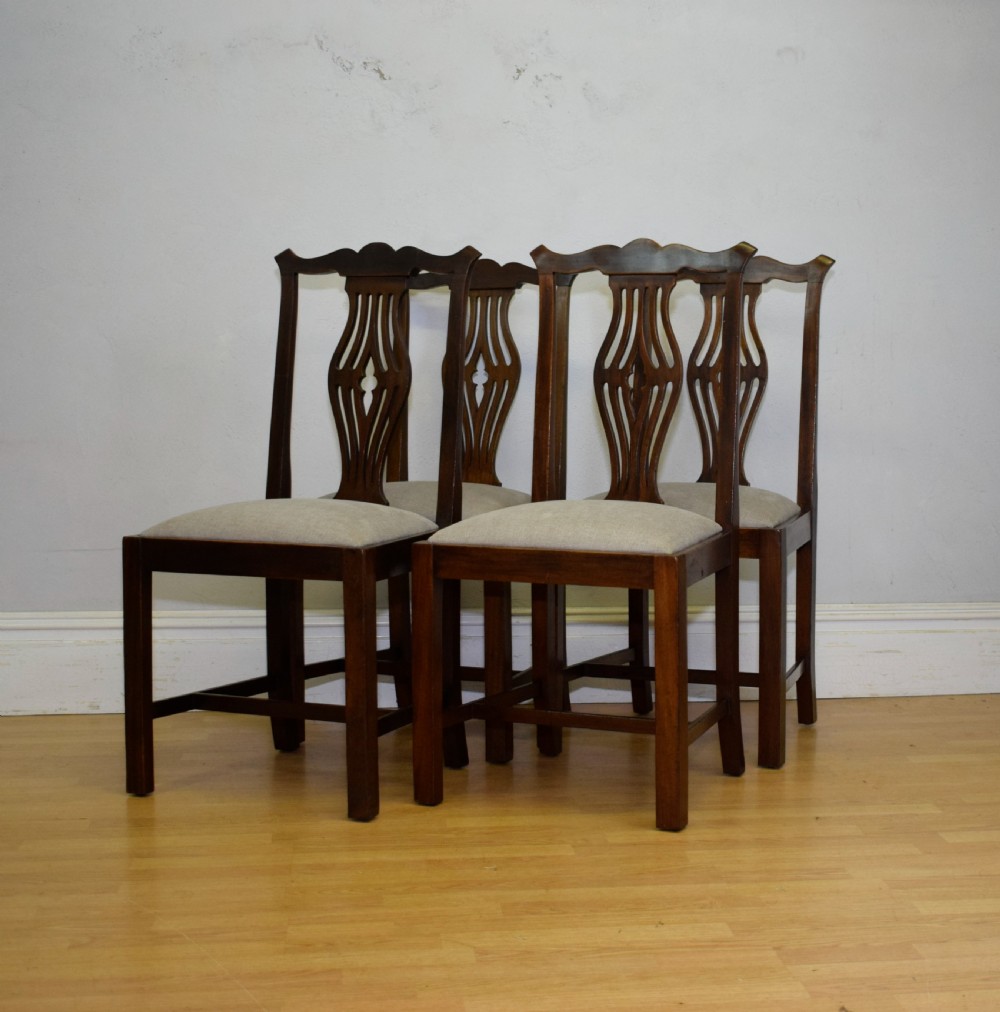 Antique Set Of 4 Georgian Style Dining Chairs