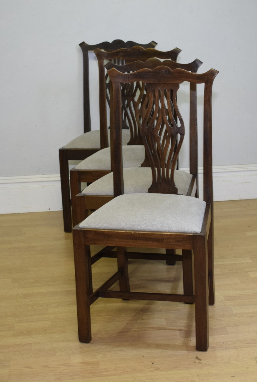 Antique Set Of 4 Georgian Style Dining Chairs View XII