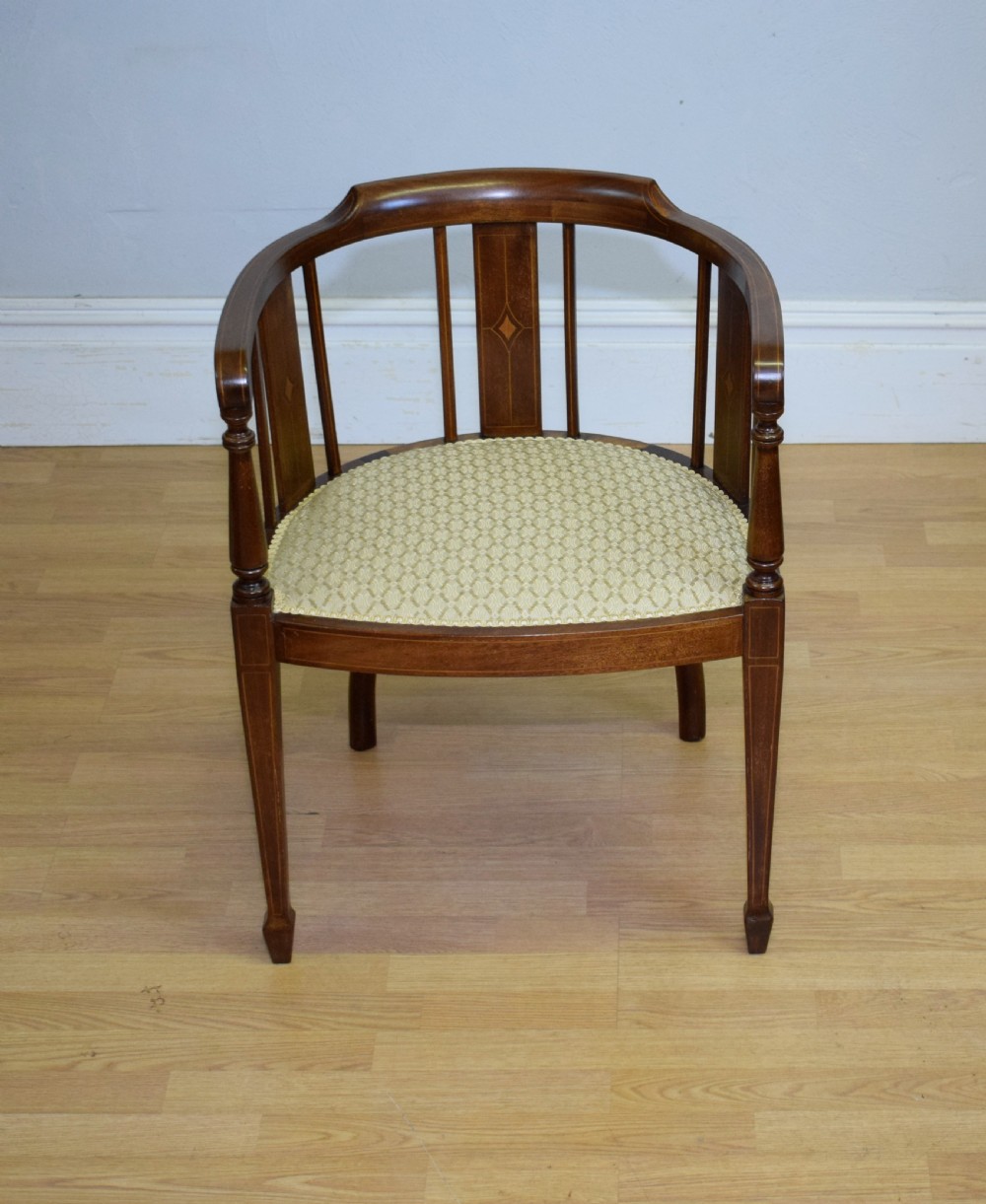 Antique Victorian Inlaid Tub Chair
