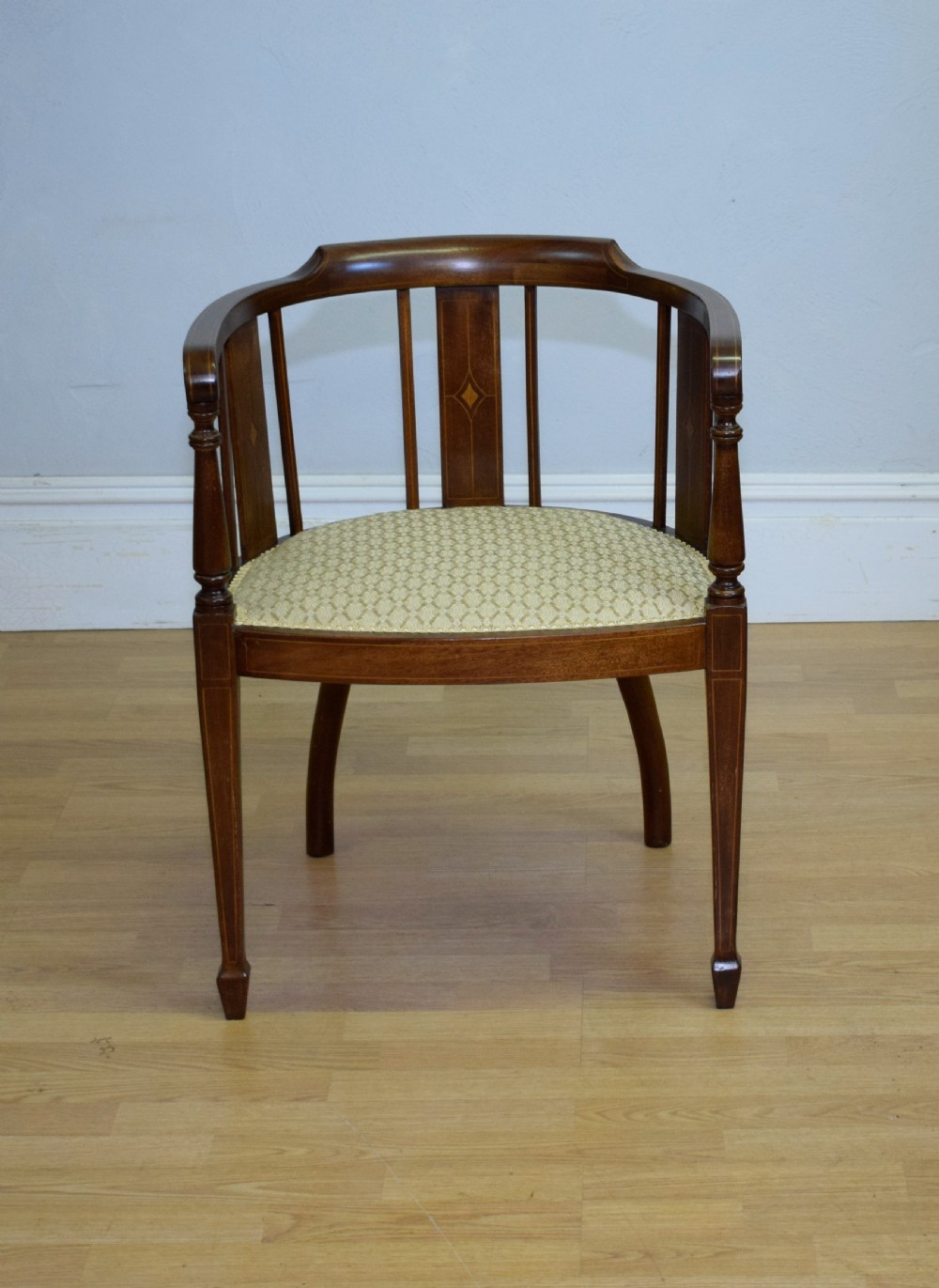 Antique Victorian Inlaid Tub Chair View II