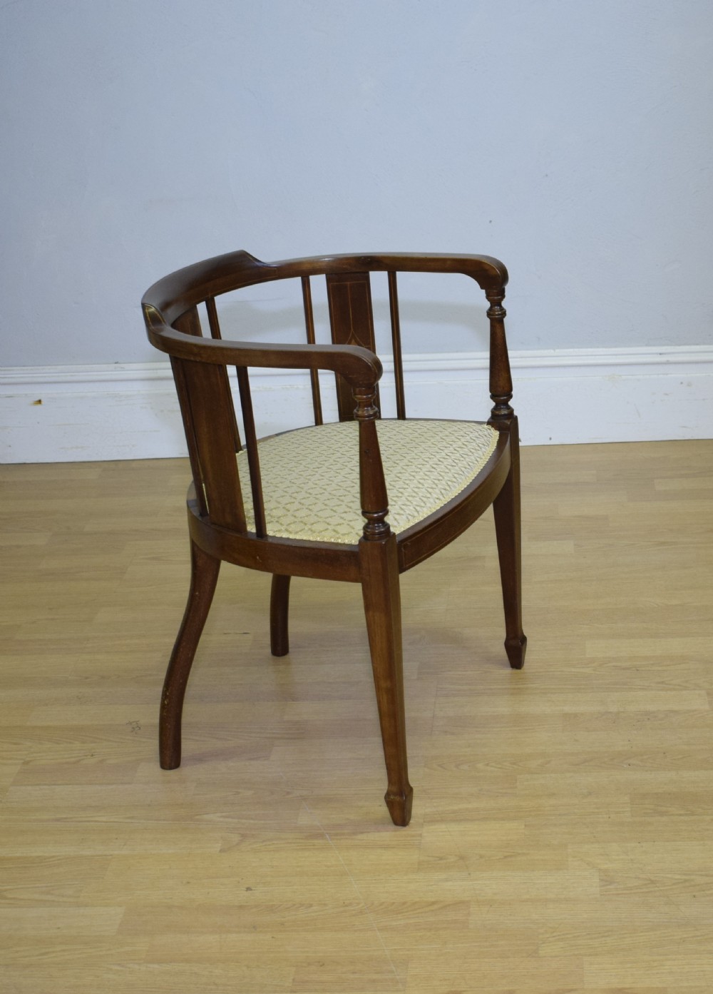 Antique Victorian Inlaid Tub Chair View VI