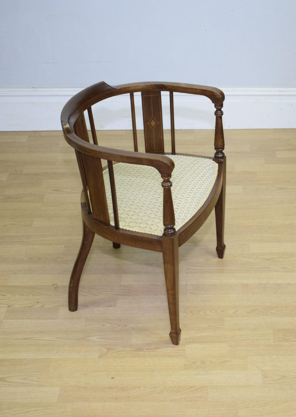 Antique Victorian Inlaid Tub Chair View VII