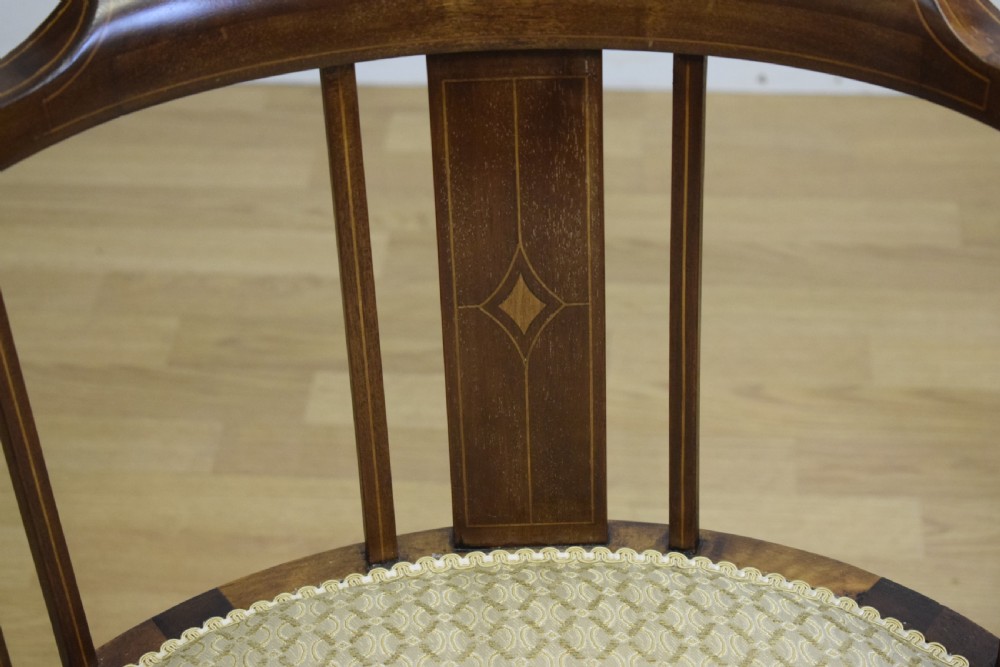 Antique Victorian Inlaid Tub Chair View IX