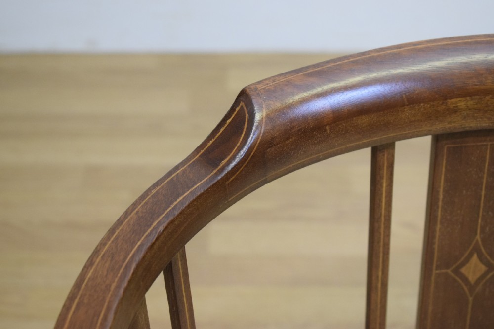 Antique Victorian Inlaid Tub Chair View X