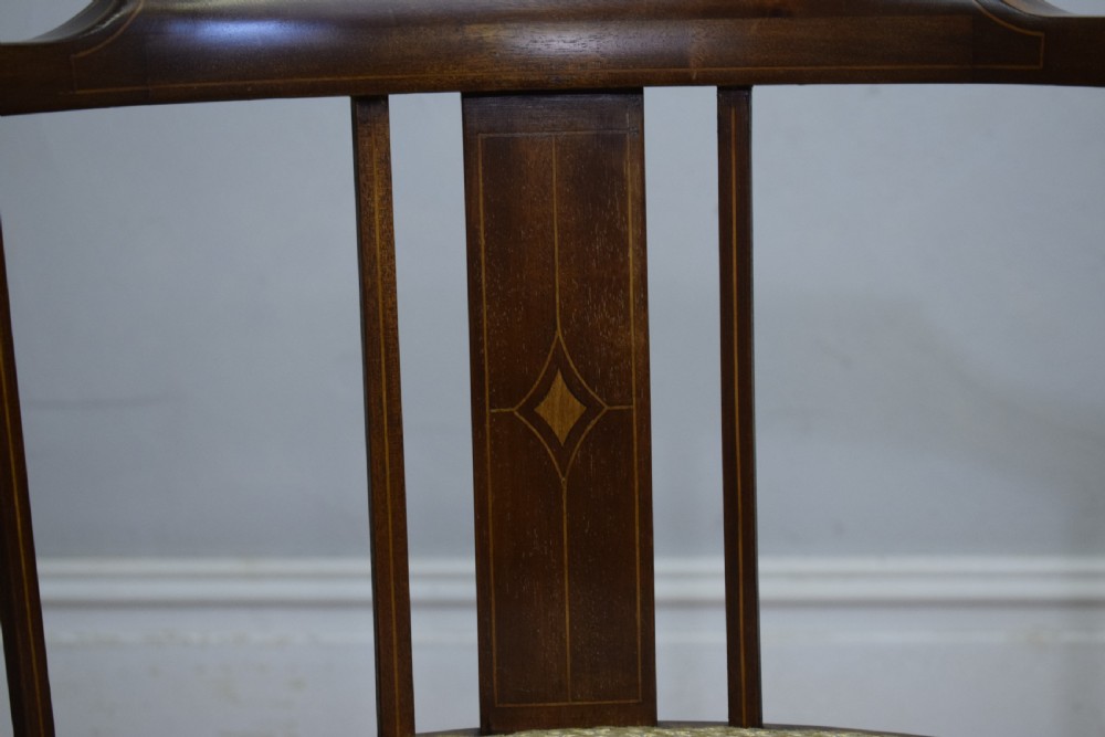Antique Victorian Inlaid Tub Chair View XI