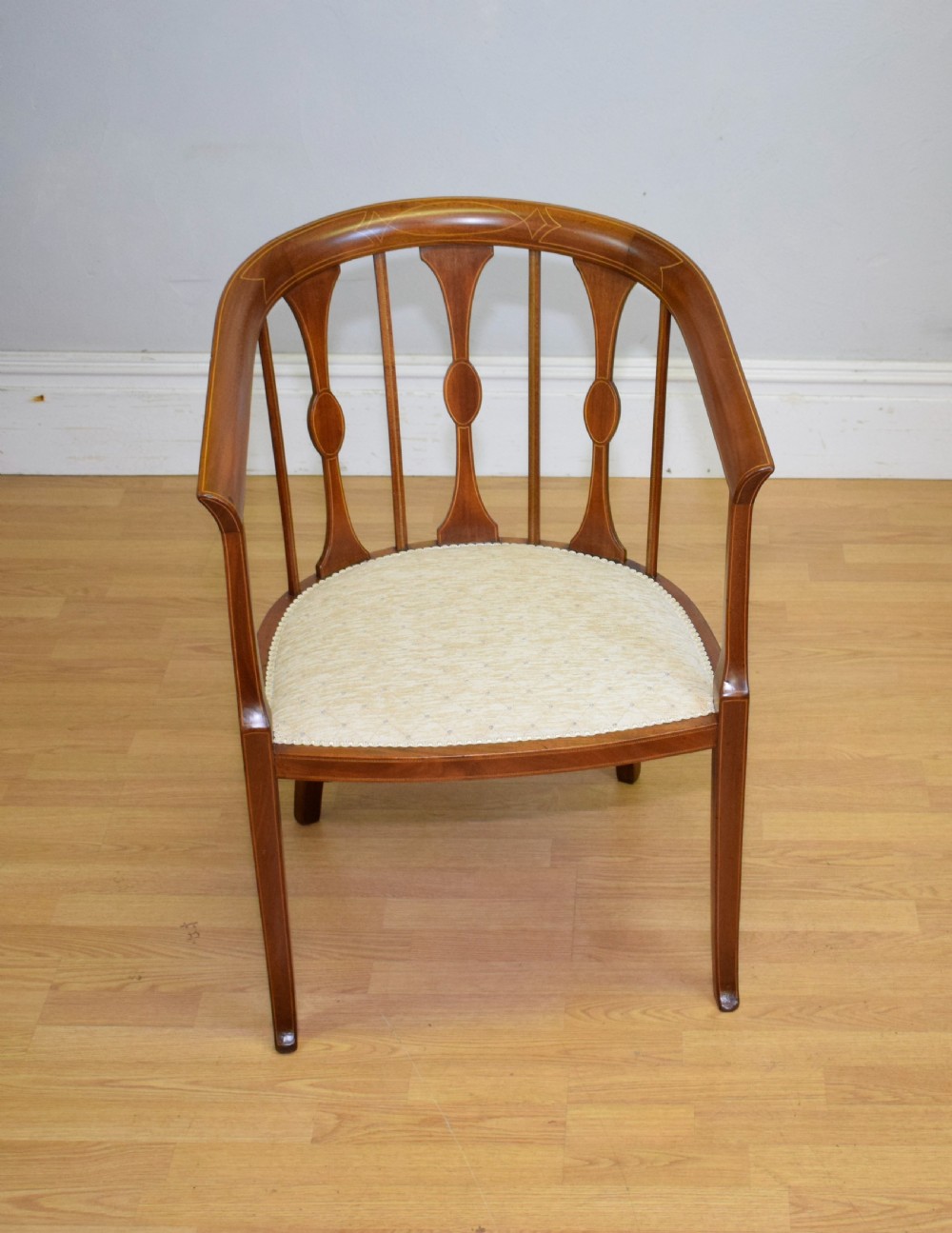 Antique Victorian Inlaid Tub Chair