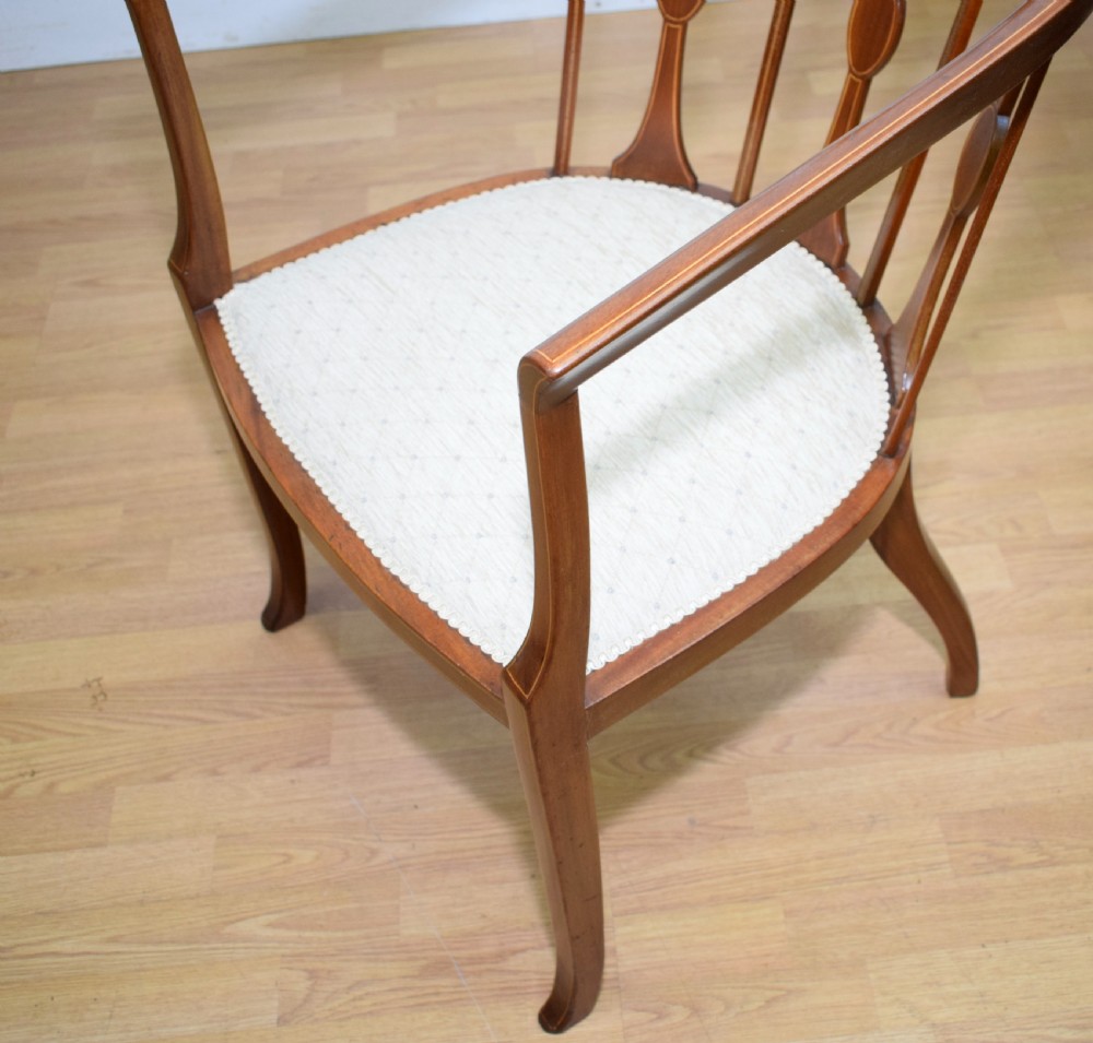 Antique Victorian Inlaid Tub Chair View VIII