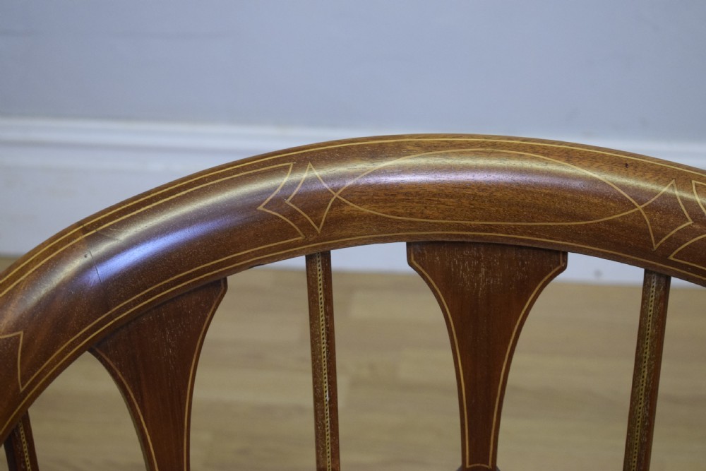 Antique Victorian Inlaid Tub Chair View XI