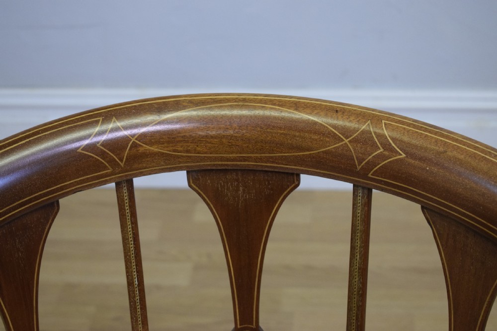 Antique Victorian Inlaid Tub Chair View XII