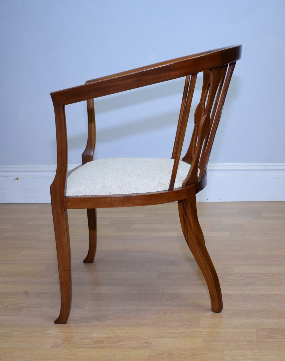 Antique Victorian Inlaid Tub Chair View XV