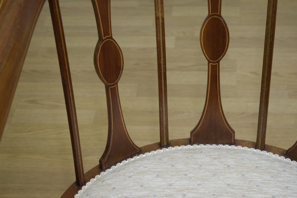 Antique Victorian Inlaid Tub Chair View XVII