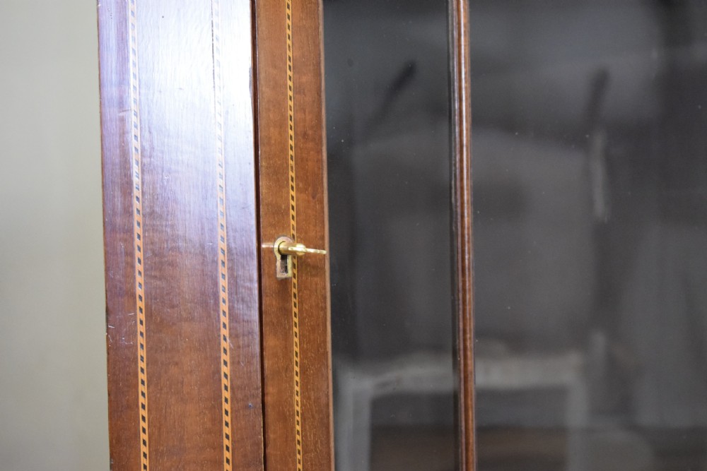 Antique Edwardian Inlaid Corner Display Cupboard View XVIII