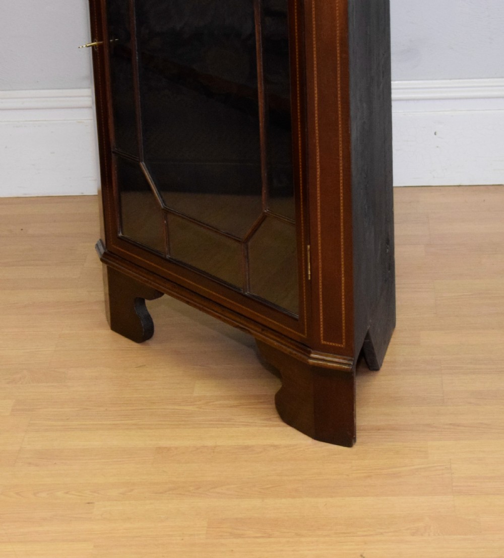 Antique Edwardian Inlaid Corner Display Cupboard View XX